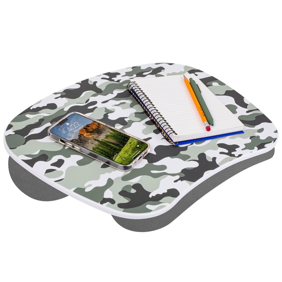 LAPGEAR MyStyle Portable Lap Desk, Fits up to 15.6" Laptop, Gray Camo