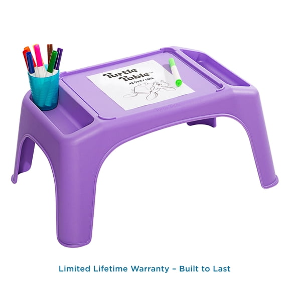 LapGear Turtle Table Kids Flexible Seating Lap Desk Tray, Purple