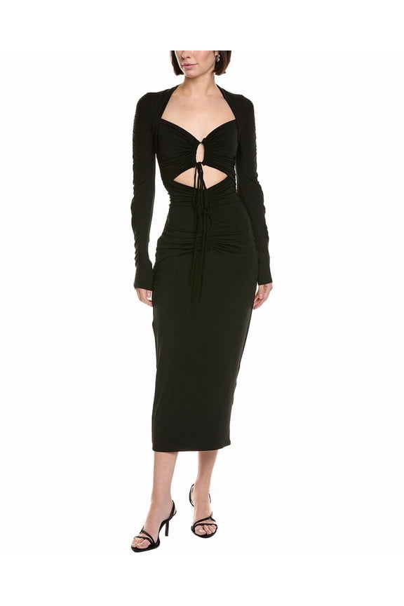 womens Jersey Fitted Dress, 4, Black