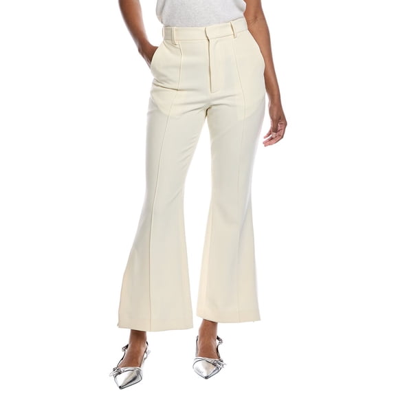 LAPOINTE womens Matte Crepe Flare Pant, 4, White