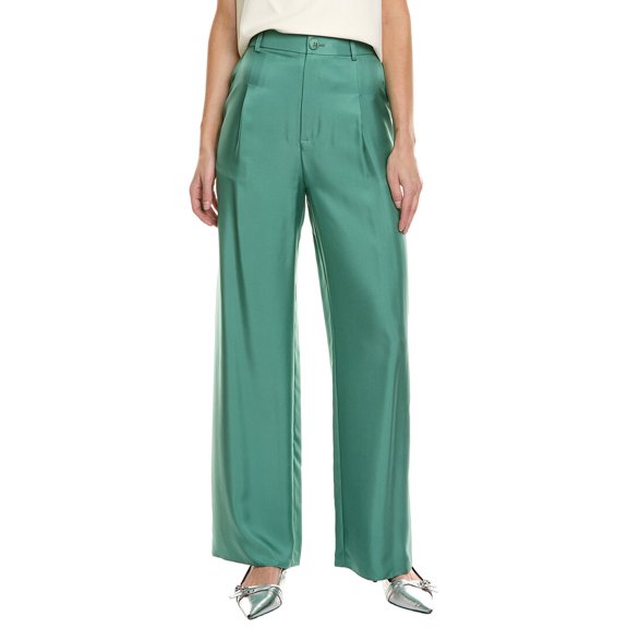 LAPOINTE womens  Organic Silk Relaxed Pant, 2, Green