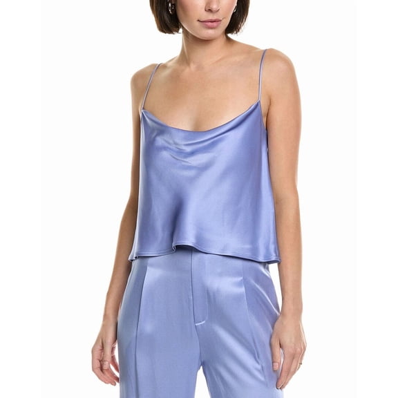 LAPOINTE womens  Satin Bias Cami Shirt, 10, Purple