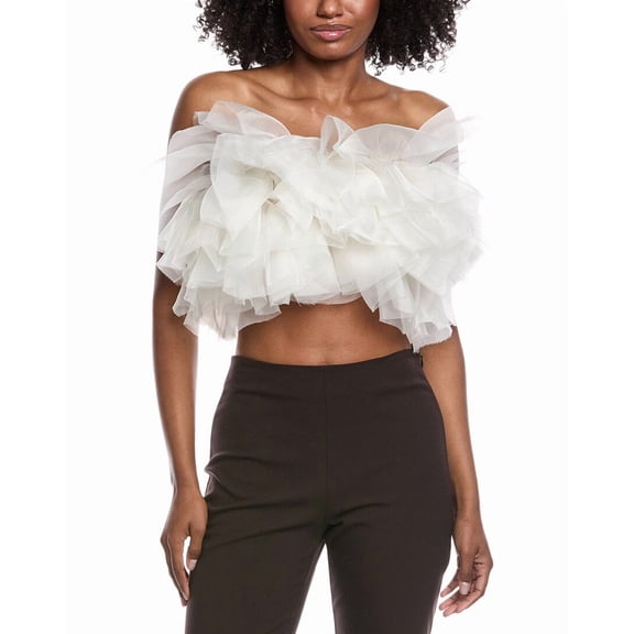 LAPOINTE womens Silk Bustier Top, 2, White