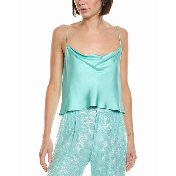 LAPOINTE womens  Silk Twill Bias Cami Shirt, 10, Green