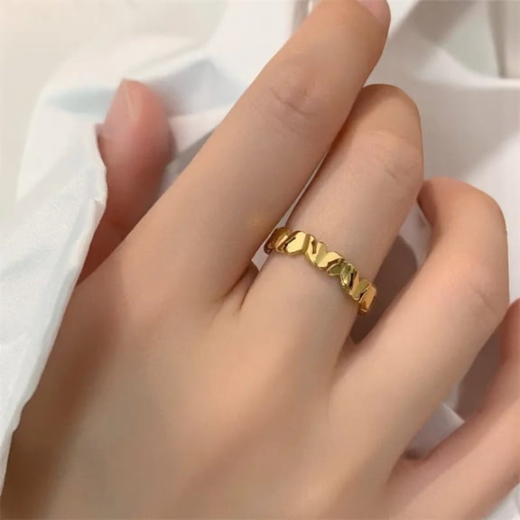 LAPRECIEUZ DE ARTHES JEWELRY 18K Yellow Gold-Plated Butterfly Band Ring for Women, Size 6