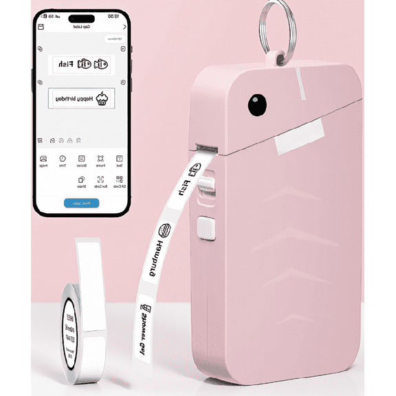 LAPTOM MAX 1 Portable Label Maker, Wireless Mini Thermal Label Printer with App Control and Rechargeable , Pink