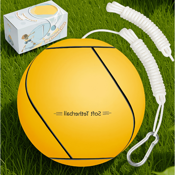 LAPTOM MAX 1 Set Replacement Tetherball with Rope and Carabiner, Outdoor Backyard Tether Ball Game for and Adults