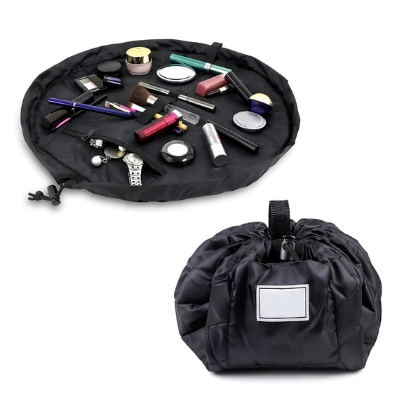 LAPTOM MAX 22" Black Drawstring Makeup Bag, Toiletry Organizer, Travel Storage