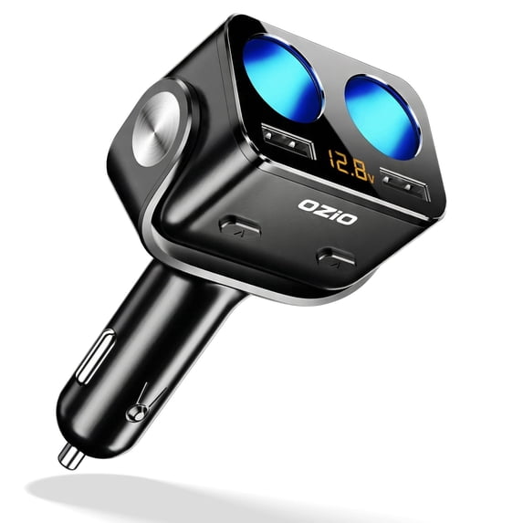LAPTOM MAX Car Cigarette Lighter Splitter with 2 USB Ports, Suitable for Phones, Tablets, GPS, and Car Electronics