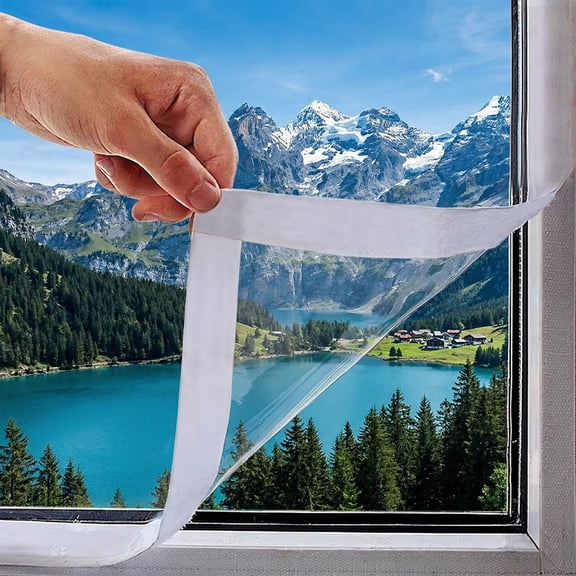 LAPTOM MAX Window Insulation Kit, Adjustable Plastic Weatherproof Film for Ventilation, Easy to Open, 47in x 63in