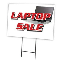 LAPTOP SALE 18"x24" Yard Sign & Stake | Advertise Your Business | Stake Included Image On Front Only | Made in The USA