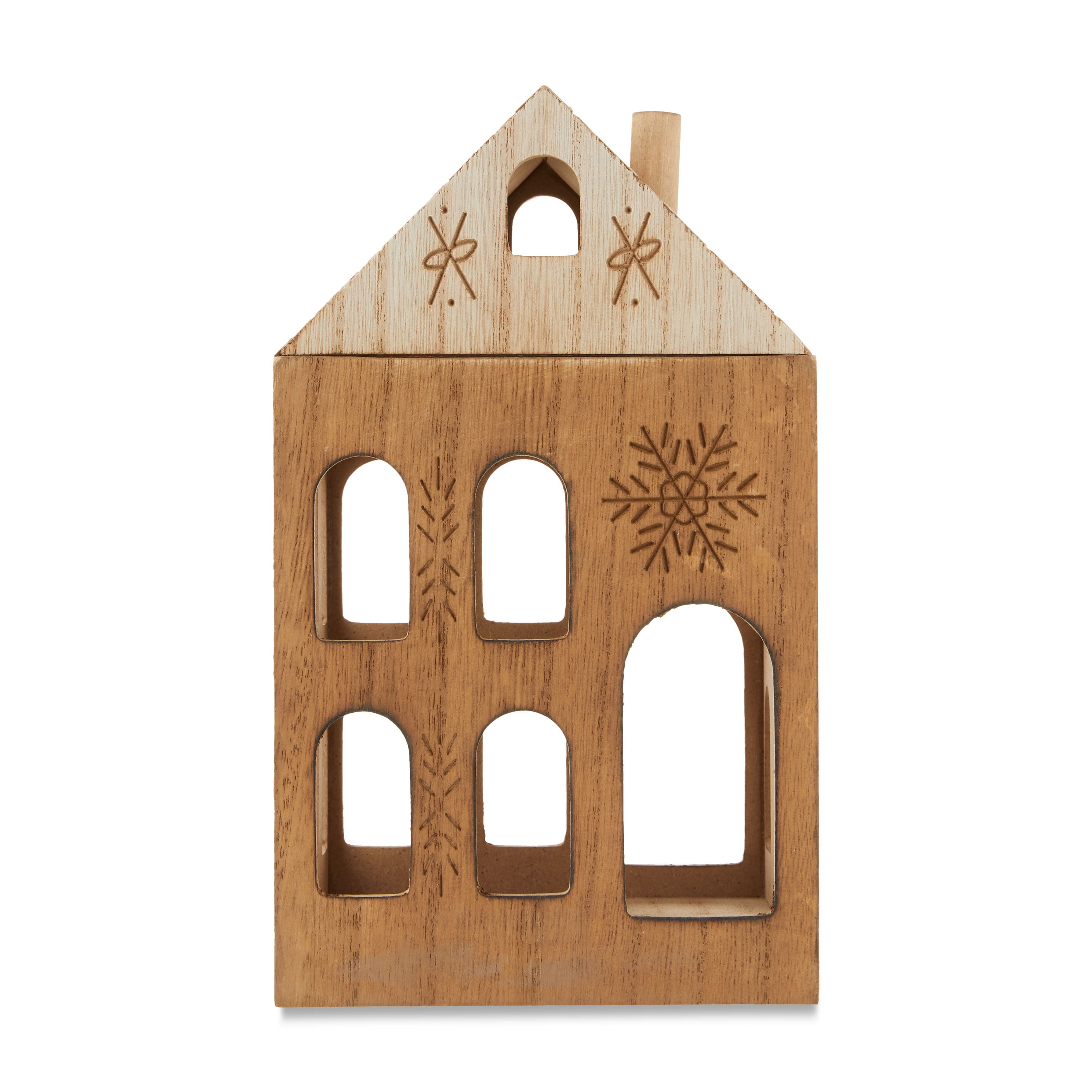 Wood House Christmas Decoration, Brown, 9.25", by Holiday Time