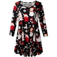 thumbnail image 1 of LARACE 3/4 Sleeve Shirts for Women Plus Size Tunic Dressy Top Loose Fit Flare T-Shirt Flower47_christmas 1X, 1 of 8