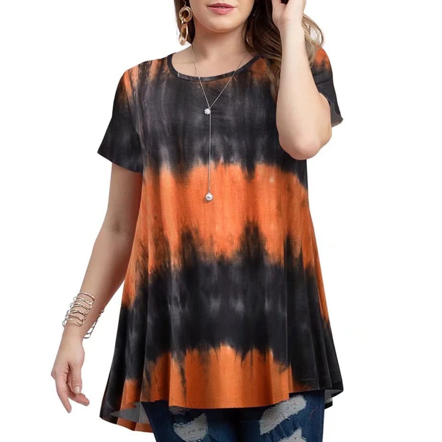 LARACE Plus Size Blouse For Women Short Sleeve Casual Shirt Tunic Tops ...