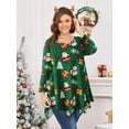 thumbnail image 1 of LARACE Plus Size Halloween Tops Tunic Tops 3/4 Roll Sleeve Floral Printed Blouses Long Sleeve Shirts Flower45 1X, 1 of 7