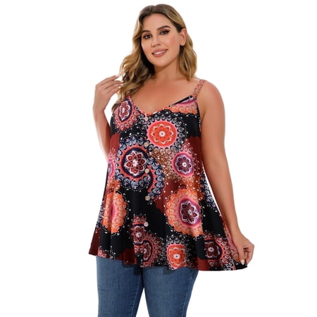 LARACE Plus Size Tank Tops for Women Casual Blouse Workout Tank Tops Sleeveless Loose Summer A-Black19_3X