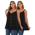 thumbnail image 1 of LARACE Plus Size Tank Tops for Women Casual Blouse Workout Tank Tops Sleeveless Loose Summer Black_3X, 1 of 7