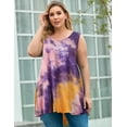 thumbnail image 1 of LARACE Plus Size Tank Tops for Women Sleevelss Tunic Casual Summer Clothes Swing Shirts T08-PinkYellow_3X, 1 of 6