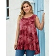 thumbnail image 1 of VEPKUL Plus Size Tank Tops for Women Sleevelss Tunic Casual Summer Clothes Swing Shirts T11-WineRed_4X, 1 of 6
