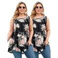 thumbnail image 1 of LARACE Plus Size Tank Tops for Women Sleevelss Tunic Casual Summer Clothes Swing Shirts for Jeans A-Black05_4X, 1 of 7