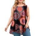 thumbnail image 1 of LARACE Plus Size Tank Tops for Women Sleevelss Tunic Casual Summer Clothes Swing Shirts for Jeans(A-Black19 2X), 1 of 9