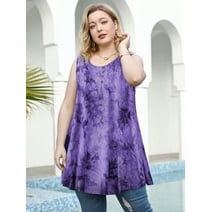 LARACE Plus Size Tank Tops for Women Sleevelss Tunic Casual Summer Clothes Swing Shirts