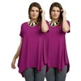 thumbnail image 1 of LARACE Short Sleeve T-Shirts for Women Plus size Tops V-Neck Tunic Tops for Leggings Fushia_4X, 1 of 6