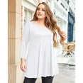 thumbnail image 1 of LARACE Women Plus Size Tunic Tops Long Sleeve V Neck Blouse Loose Swing Basic Flowy T Shirt for Leggings White 4X, 1 of 7
