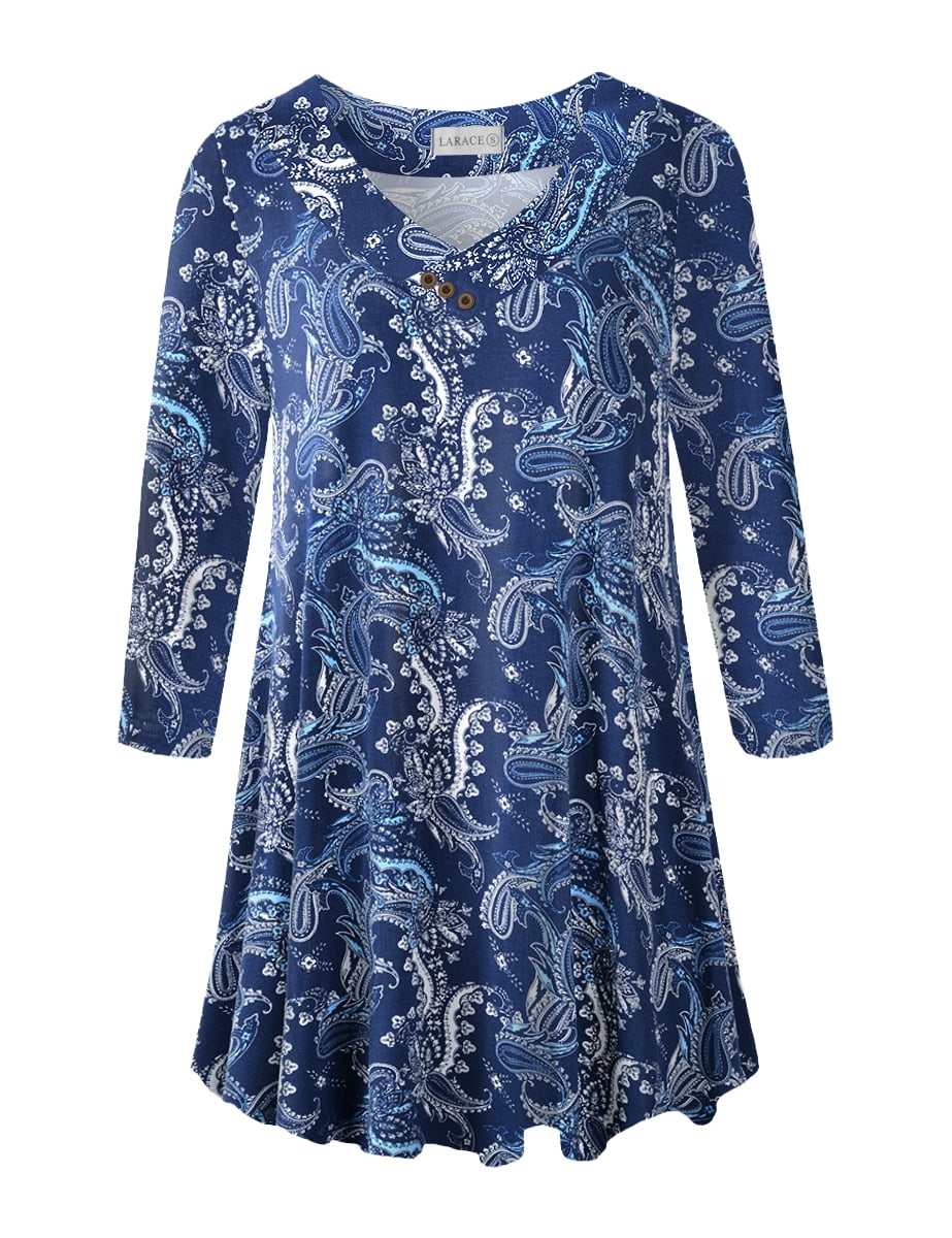 Women's Flowy 3/4 Sleeve V-Neck Blouse - Dressy Casual Top For Office, Wedding, Or Everyday Wear