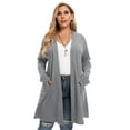 thumbnail image 1 of LARACE Women's Cardigans with Pockets Casual Lightweight Open Front Cardigan Sweaters for Women Gray L, 1 of 9