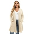 thumbnail image 1 of LARACE Women's Lightweight Open Front Cardigans Long Sleeve Casual Soft Drape Fall Cardigan Apricot 3X, 1 of 9