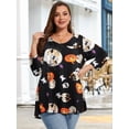 thumbnail image 1 of LARACE Women's Plus Size Tops 3/4 Length Sleeve Shirts Dressy Casual V Neck Tunic Blouse Flower42_2X, 1 of 6