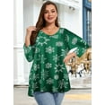thumbnail image 1 of LARACE Women's Plus Size Tops 3/4 Length Sleeve Shirts Dressy Casual V Neck Tunic Blouse Flower94 2X, 1 of 6
