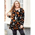 thumbnail image 1 of LARACE Women's Tops Long Sleeve Dressy Casual Plus Size Tunic Tops to Wear with Leggings Loose T-Shirt Loose Fit Blouses Flower93_2X, 1 of 6