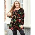 thumbnail image 1 of LARACE Women's Tops Long Sleeve Dressy Casual Plus Size Tunic Tops to Wear with Leggings Loose T-Shirt Loose Fit Blouses Flower99_2X, 1 of 6