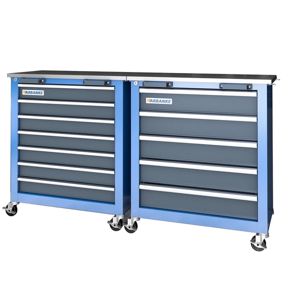 LARBANKE Combination Tool Cabinet,7 Drawer Tool Chest and 5 Drawer Tool Chest for Connected Use,Rolling Tool Chest with 360° Brake Wheels and Padded Feet