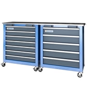 LARBANKE Combination Tool Cabinet,7 Drawer Tool Chest and 5 Drawer Tool Chest for Connected Use,Rolling Tool Chest with 360  Brake Wheels and Padded Feet