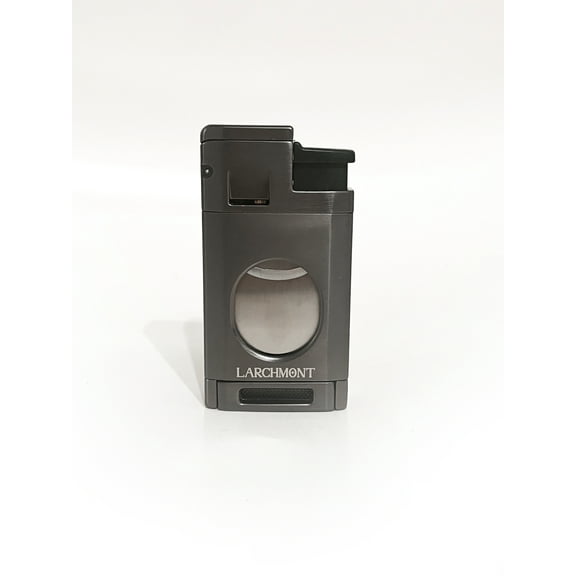 LARCHMONT Aspen Cigar Lighter, Triple Jet Flame Torch Lighter with Cigar Straight Cutter, Cigar Accessories, Windproof Refillable Butane Lighters for Smoking with Gift Box Gun Metal