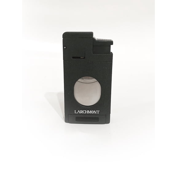 LARCHMONT Aspen Cigar Lighter, Triple Jet Flame Torch Lighter with Cigar Straight Cutter, Cigar Accessories, Windproof Refillable Butane Lighters for Smoking with Gift Box Black