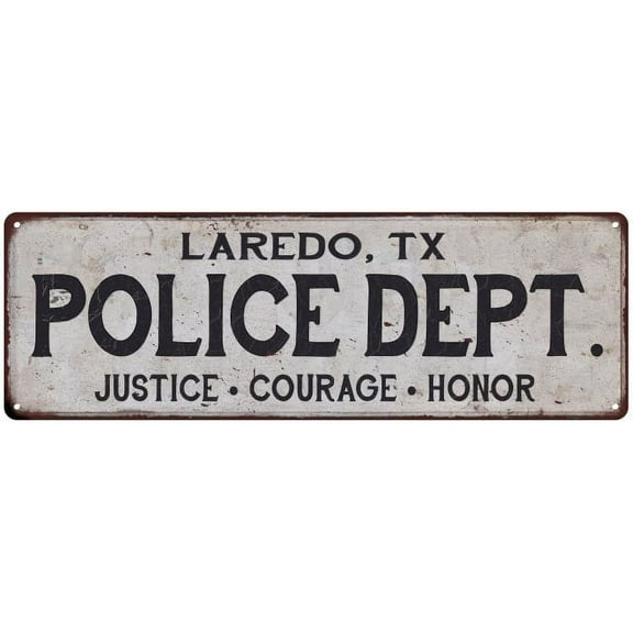 LAREDO, TX POLICE DEPT. Home Decor Metal Sign Gift 8x24 108240012073