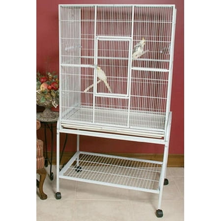 Mcage Large 54" Metal Rolling Bird Flight Parrot Cage with Pullup Nesting Doors & Detachable Stand