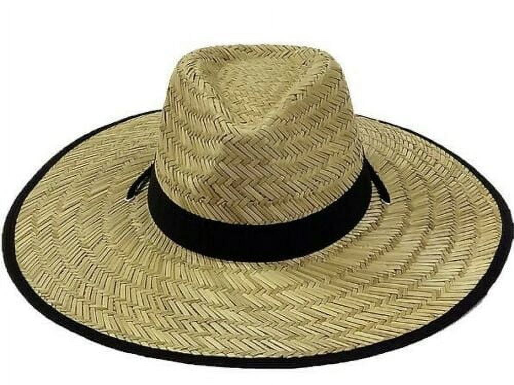 LARGE Brim NATURAL Bamboo Straw Hat Summer Sombrero BEACH Hat *80 FISHING  Hiking 