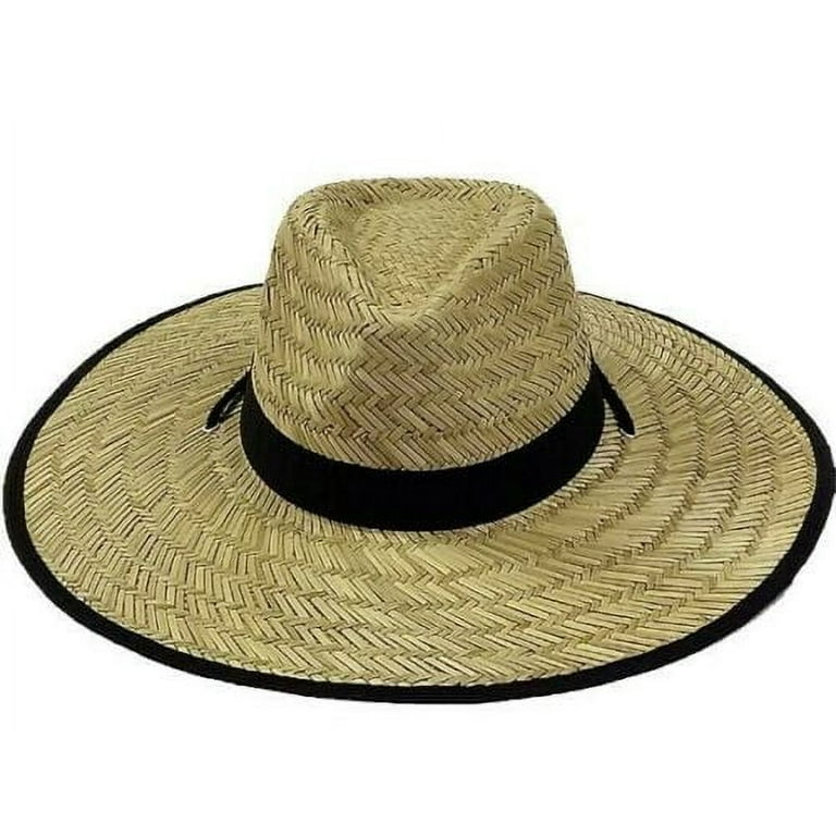 LARGE Brim NATURAL Bamboo Straw Hat Summer Sombrero BEACH Hat *80