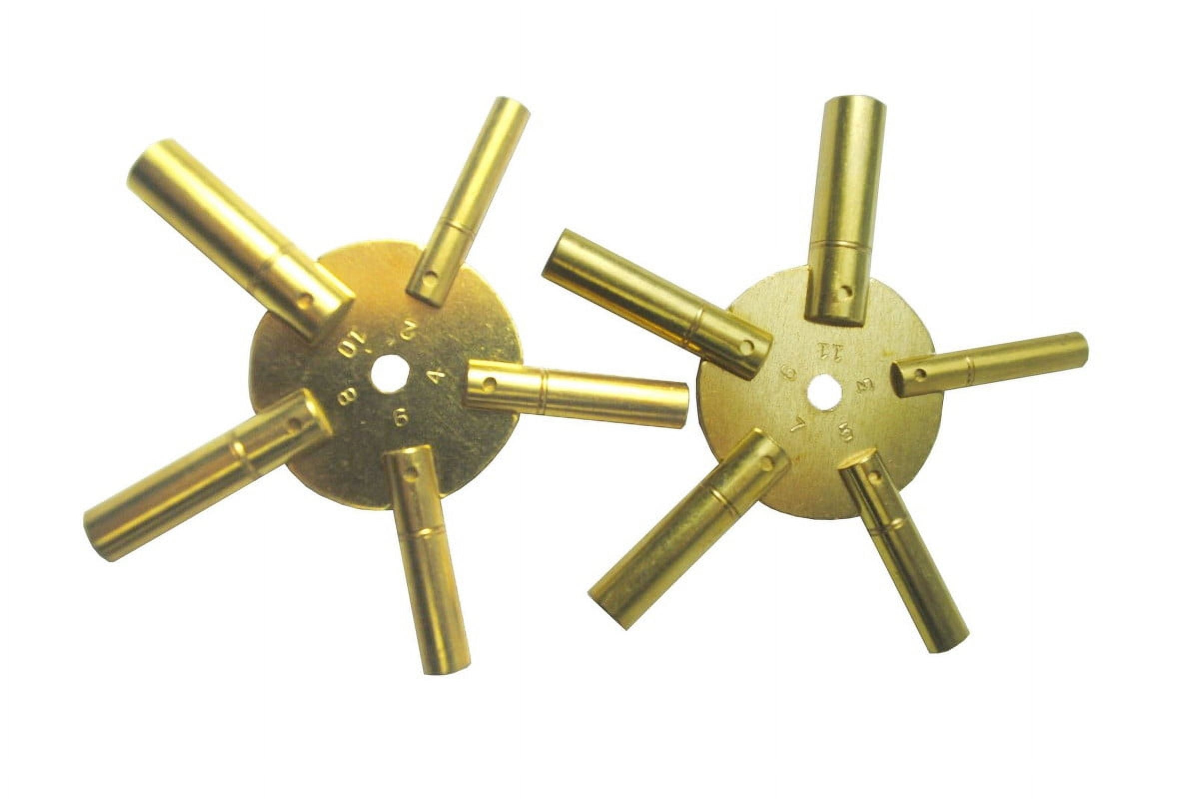 LARGE - Clock Winding Keys - 4 Way, Brass, Odd / Even Number, 2 Pc ...