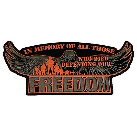 LARGE IN MEMORY OF ALL THOSE WHO DIED VEST BACK PATCH - Large - Veteran Owned Business