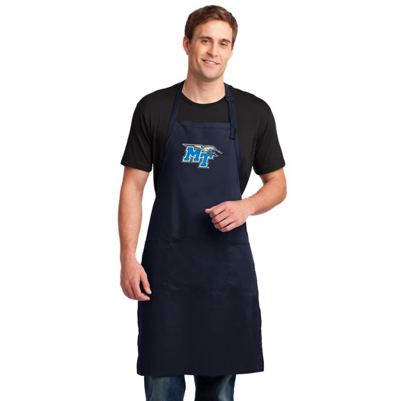 LARGE Middle Tennessee Apron for Men LONG OFFICIAL MT Aprons for Her - For Barbecue Tailgating Kitchen or Grilling