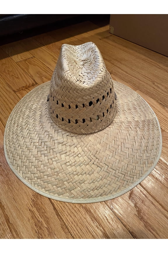 LARGE NATURAL Straw Summer HAT BEACH GARDENING FISHING Hiking Concho 078