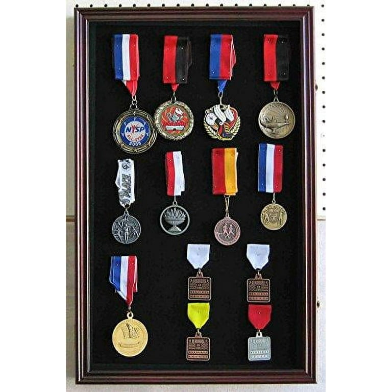 LARGE Display Case Shadow Box for Lapel Pin Medal Patches Ribbon