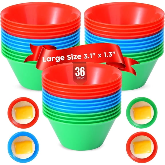 LARGE Size (3.1" x 1.3") 36 Pcs Puto Molder Filipino - Kutsinta Molder for Baking - Puto Mold Cups for Steamer Filipino - Filipino Plastic Molds for Desserts