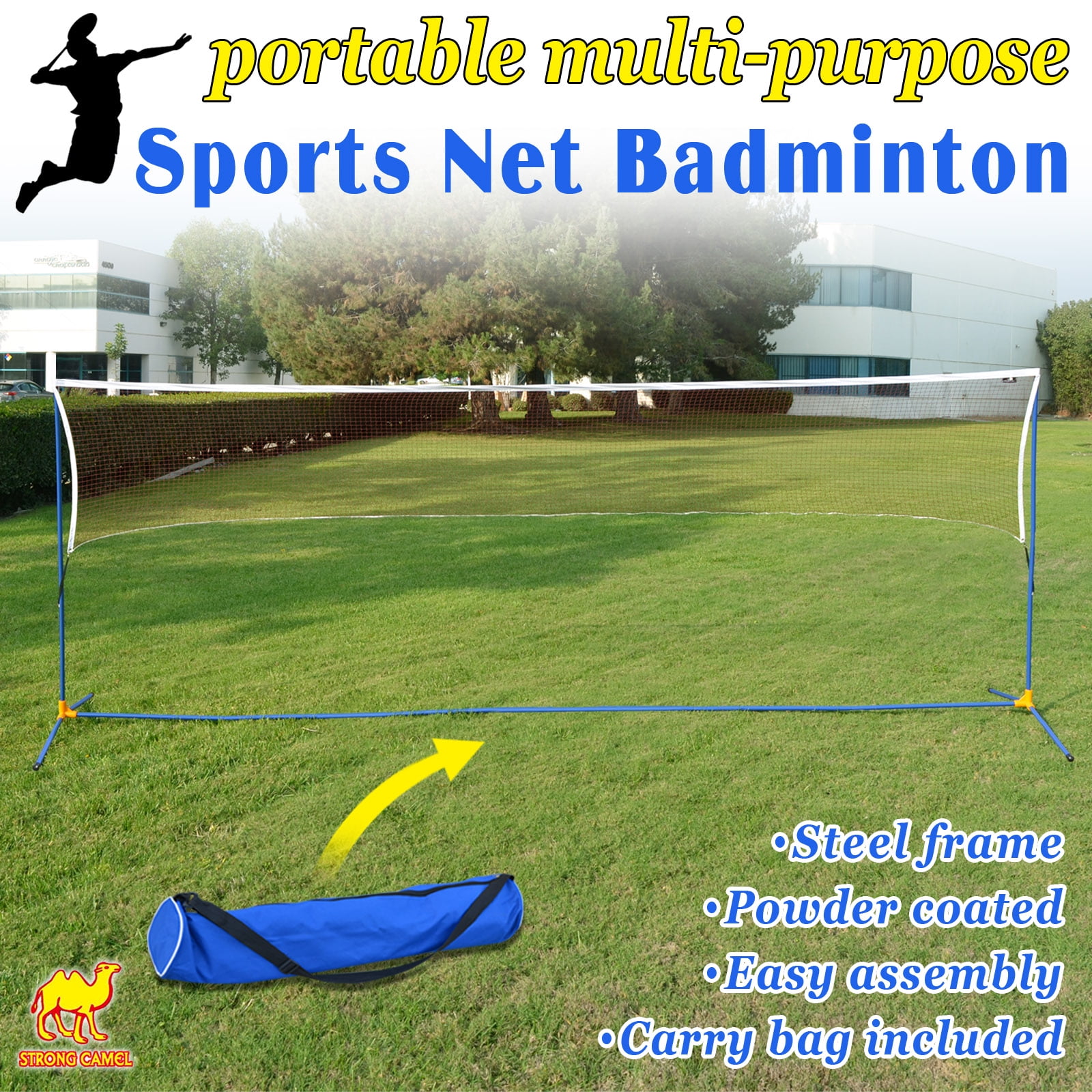 LARGE Volleyball Badminton Tennis Net Portable Training Beach with carrying bag STAND